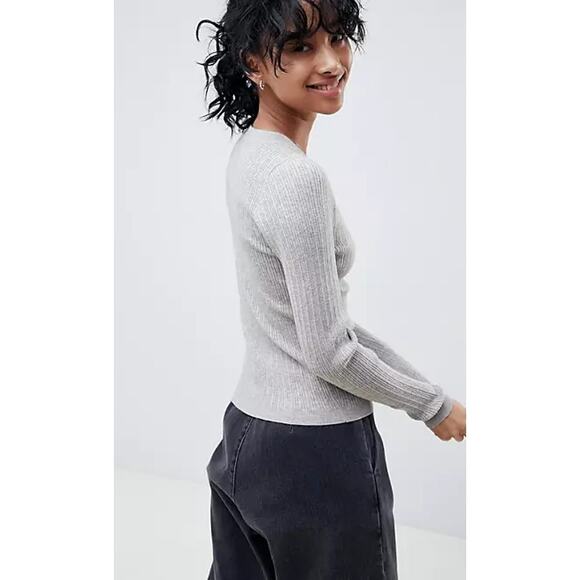 New ~ ASOS ~ Fine Knit Ribbed Crew neck blouse ~ Size 16 VISCOSE - Picture 2 of 8